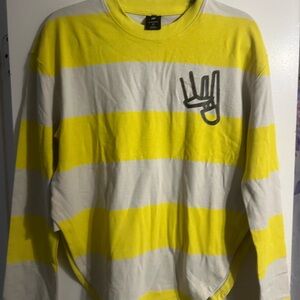 G-Star Yellow and White Striped Long Sleeve Top